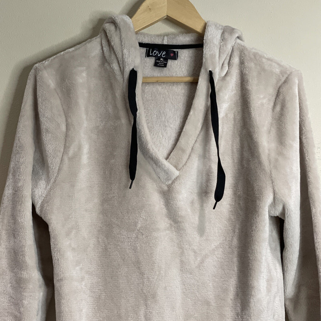 Love Brand Women’s Tan Plush Long Hoodie Size XL