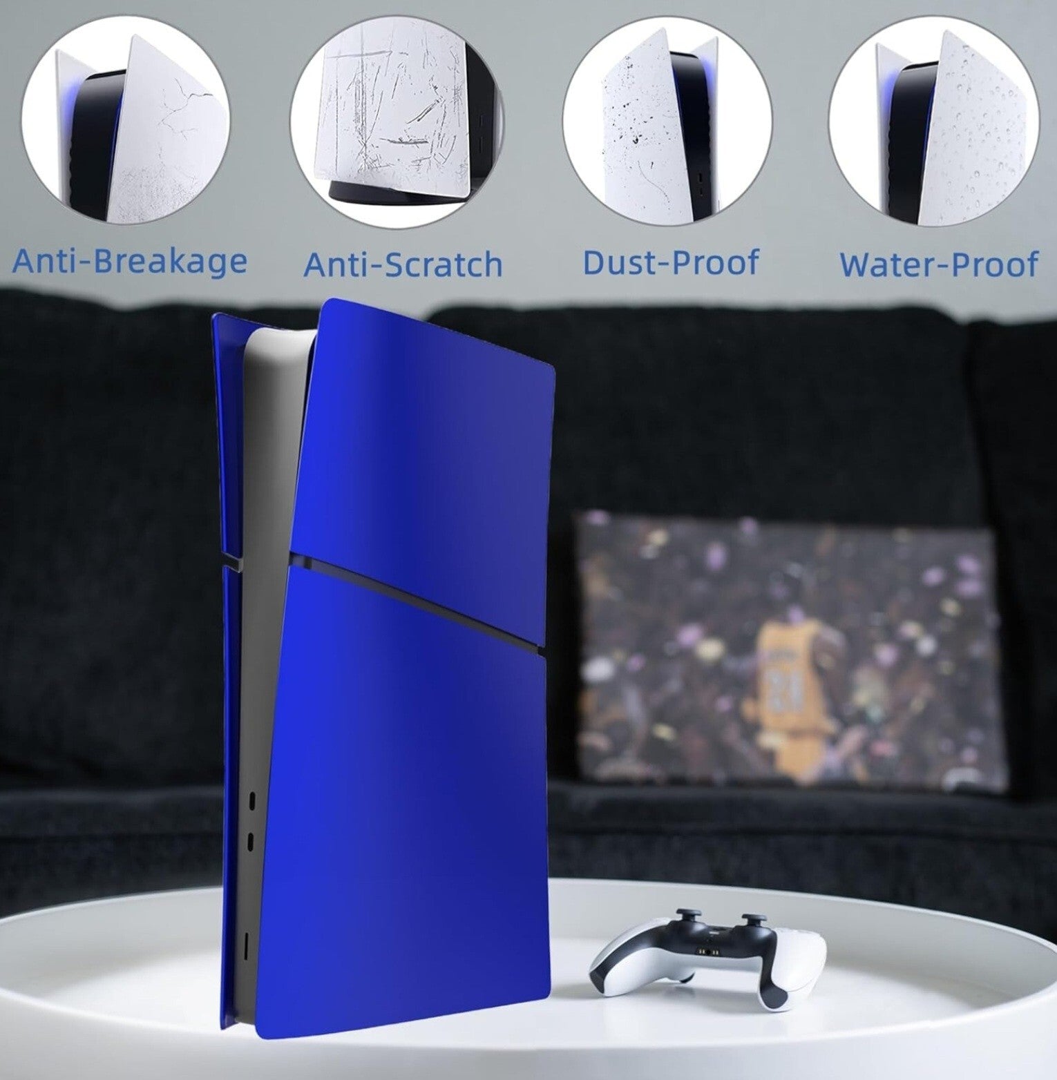 Blue PS5 Slim Faceplate Cover Plate Shell (Disc-Free) Version for PlayStation 5