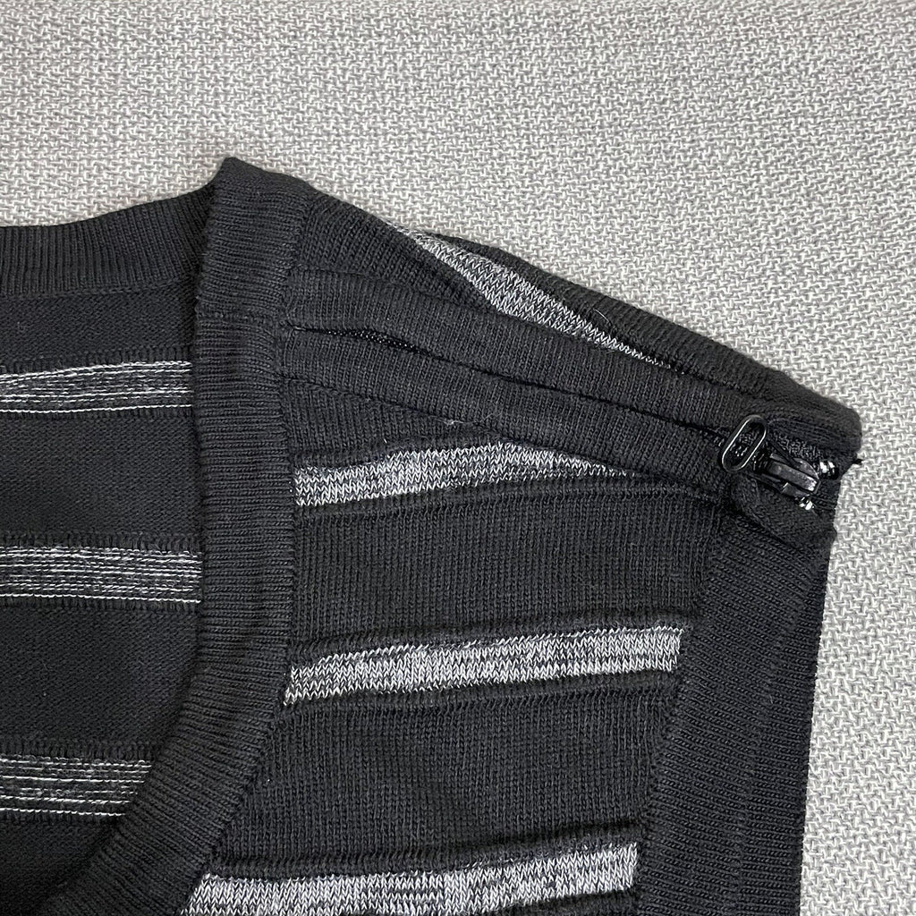 NWT Pink Rose Women's Size Small Black Gray Striped Sleeveless Mini Dress