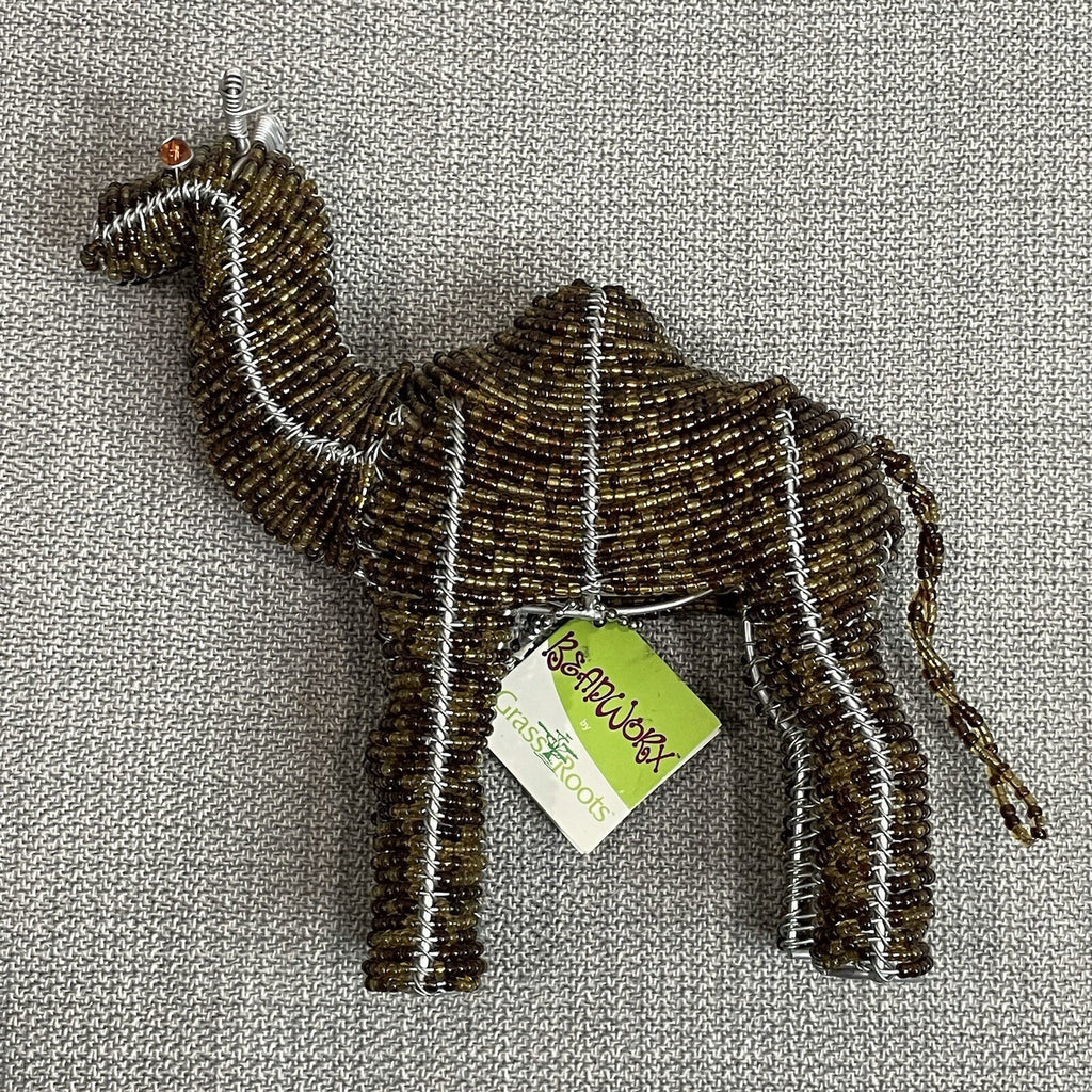 GrassRoots Creations (Beadworx) Decorative Metal Beaded Camel Sculpture
