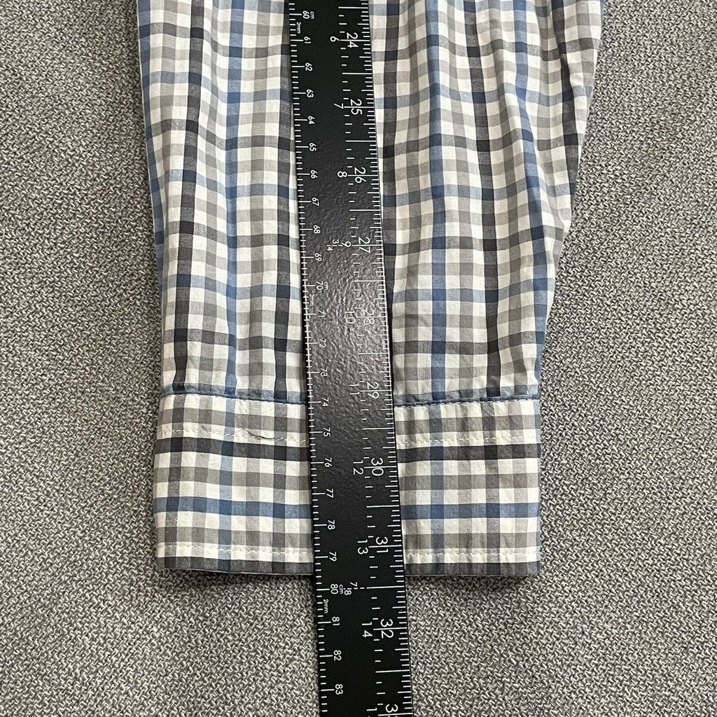 Falls Creek Mens XXLT (2X Large Tall) Gray Plaid Long Sleeve Button Up Shirt