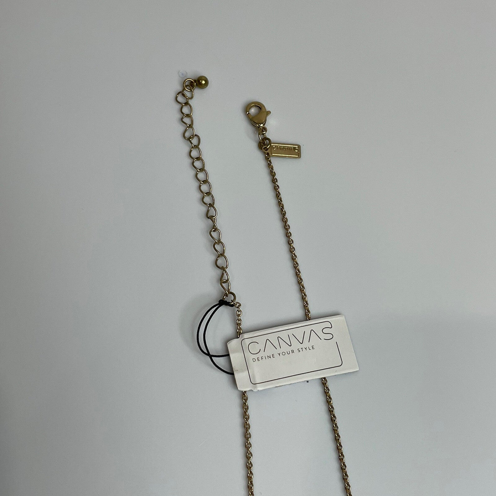 Canvas Women's Fashion Jewelry Long Necklace Yellow & Blue Stone with Gold Chain