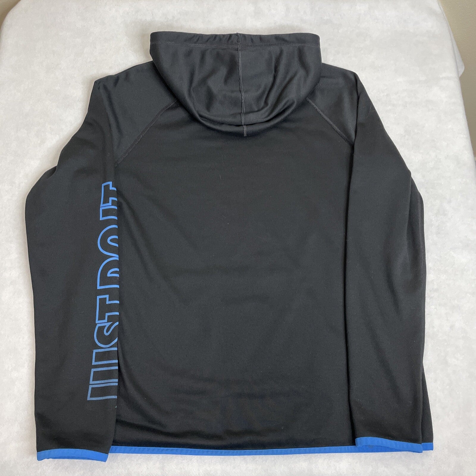 NIKE Women’s Just Do It Black/Blue Hoodie With Embroidered Logo Size Large