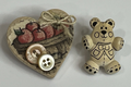 Women s Fashion Jewelry - Pins & Brooches - Country Home Bear & Apple Basket
