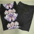 Mossimo Women's Size 6 Black Floral & All Black Stretch Pencil Skirts (Set of 2)