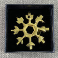 Decorative Metal Cutout Snowflake Keychain Multi Tool / Snowboarding Screwdriver