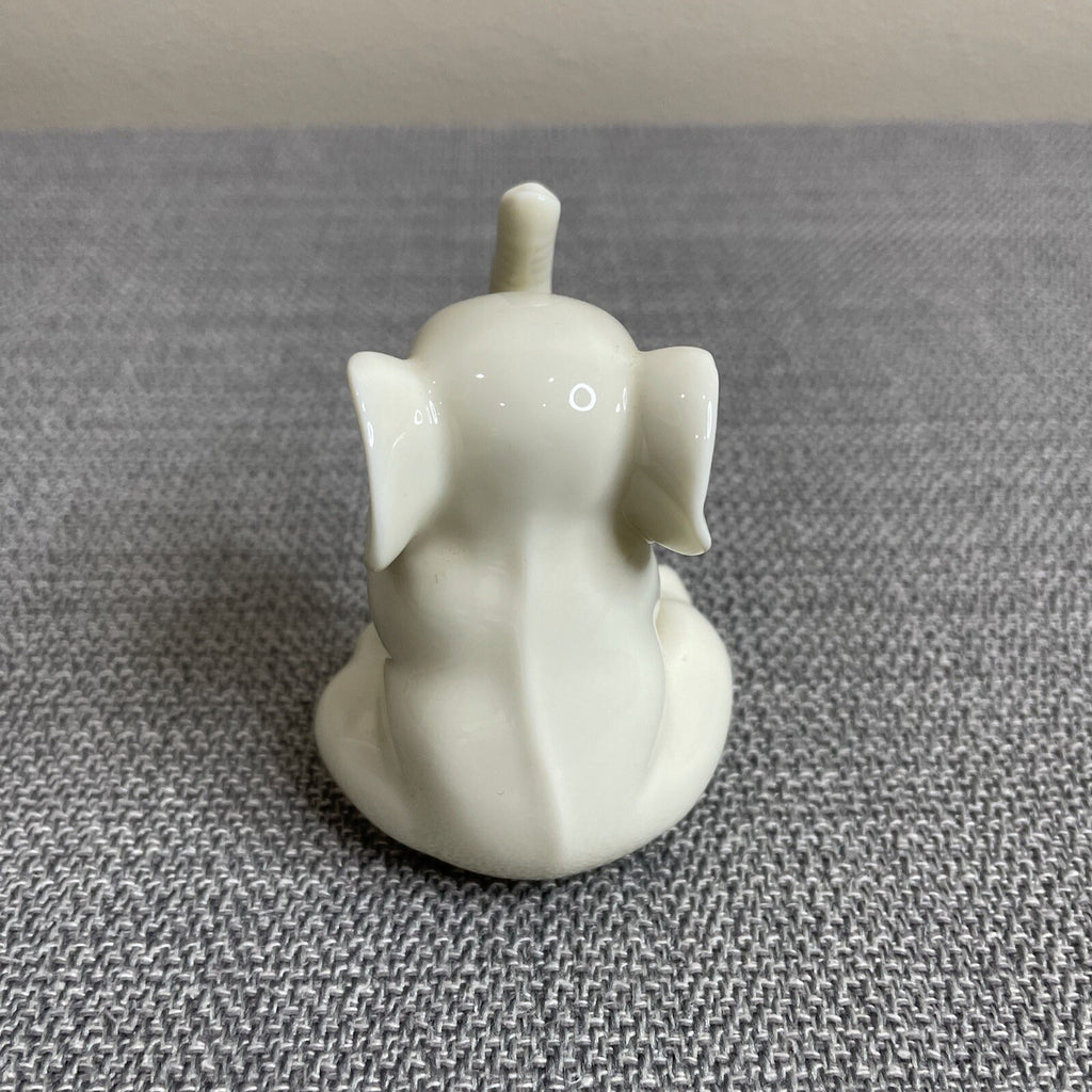 Lenox Decorative Mini Baby Ivory and Gold Sitting Elephant Figurine