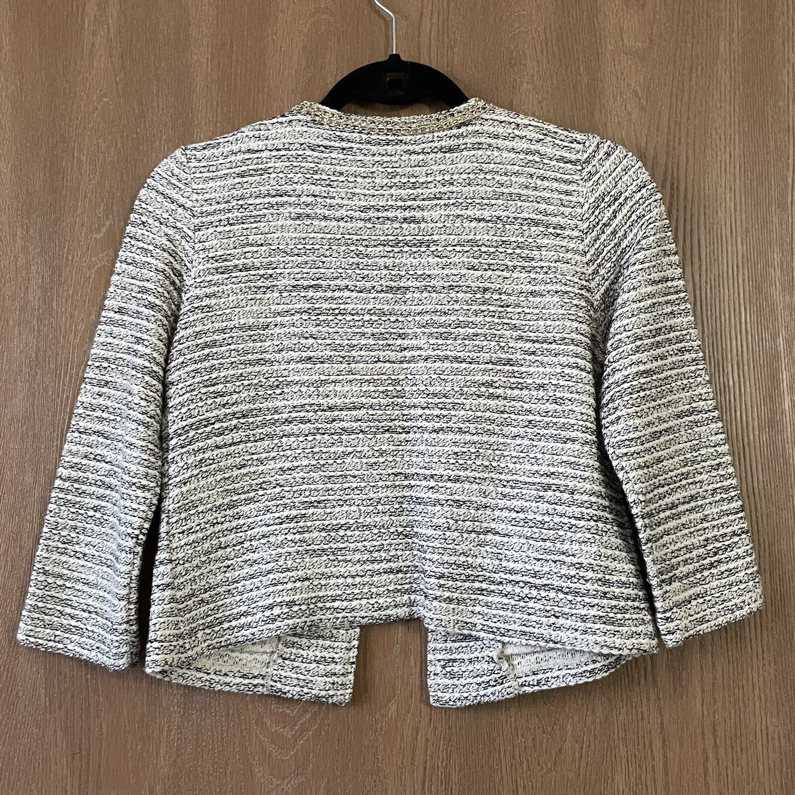 Jennifer Lopez Women’s Size XS Ivory Knit Sweater/Jacket with Chain Link Detail