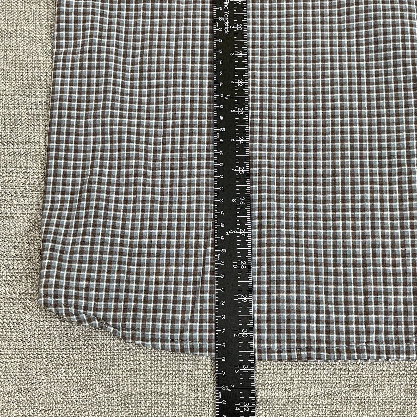Timberland Men's XXL (2XL) Brown Blue Plaid Long Sleeve Button Up Dress Shirt