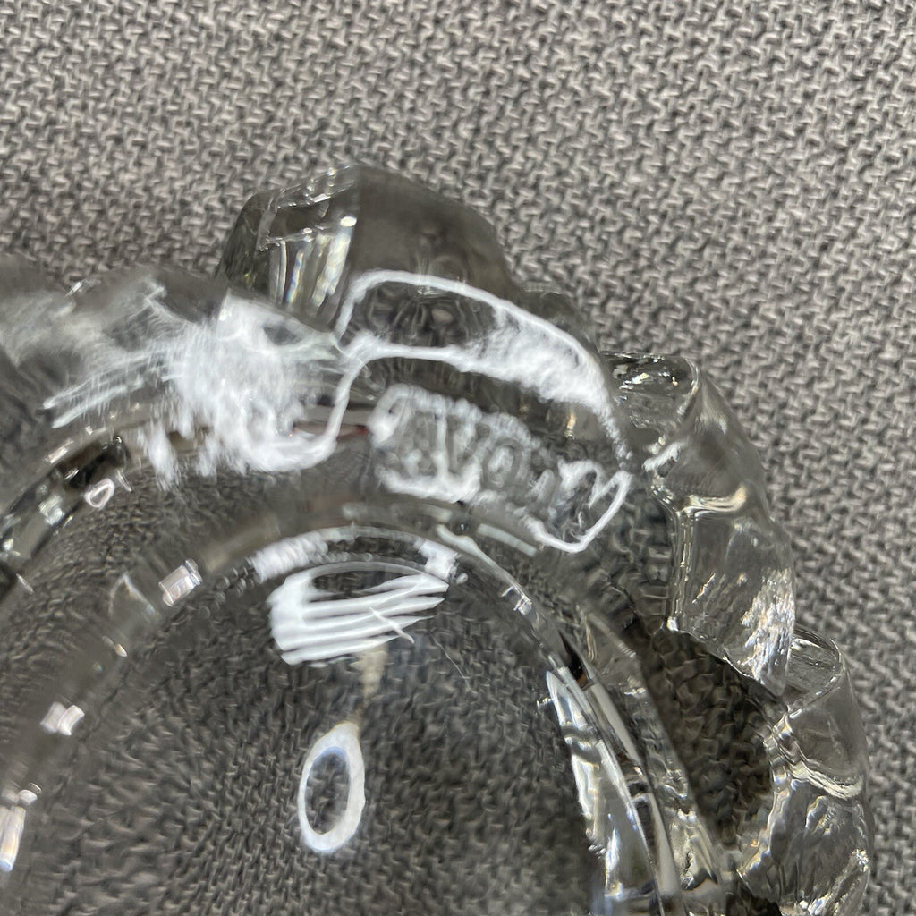 Avon Decorative Clear Carved Glass Oval Shaped Soap Dish
