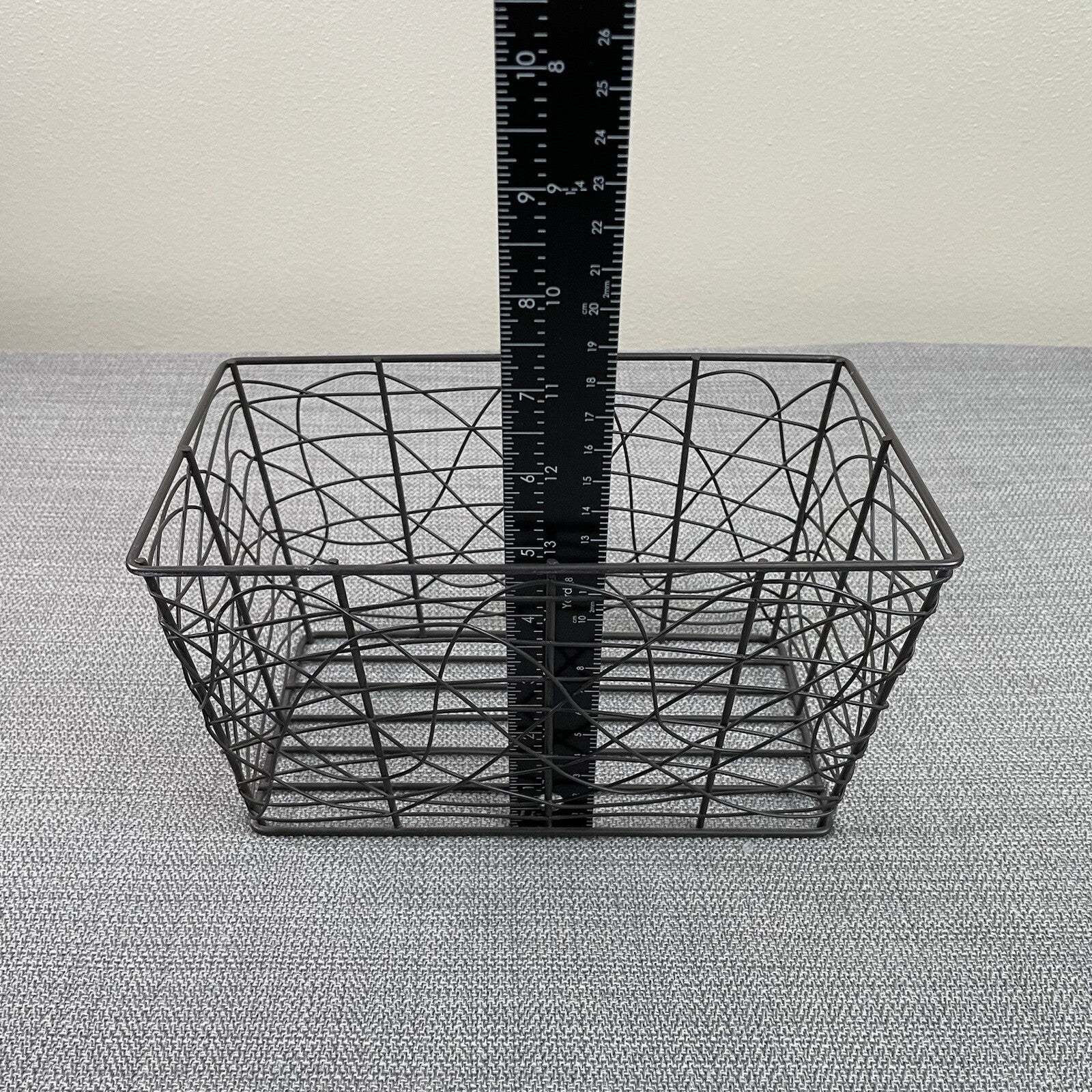 Decorative Brown Swirled Metal Storage Basket / Bin / Container