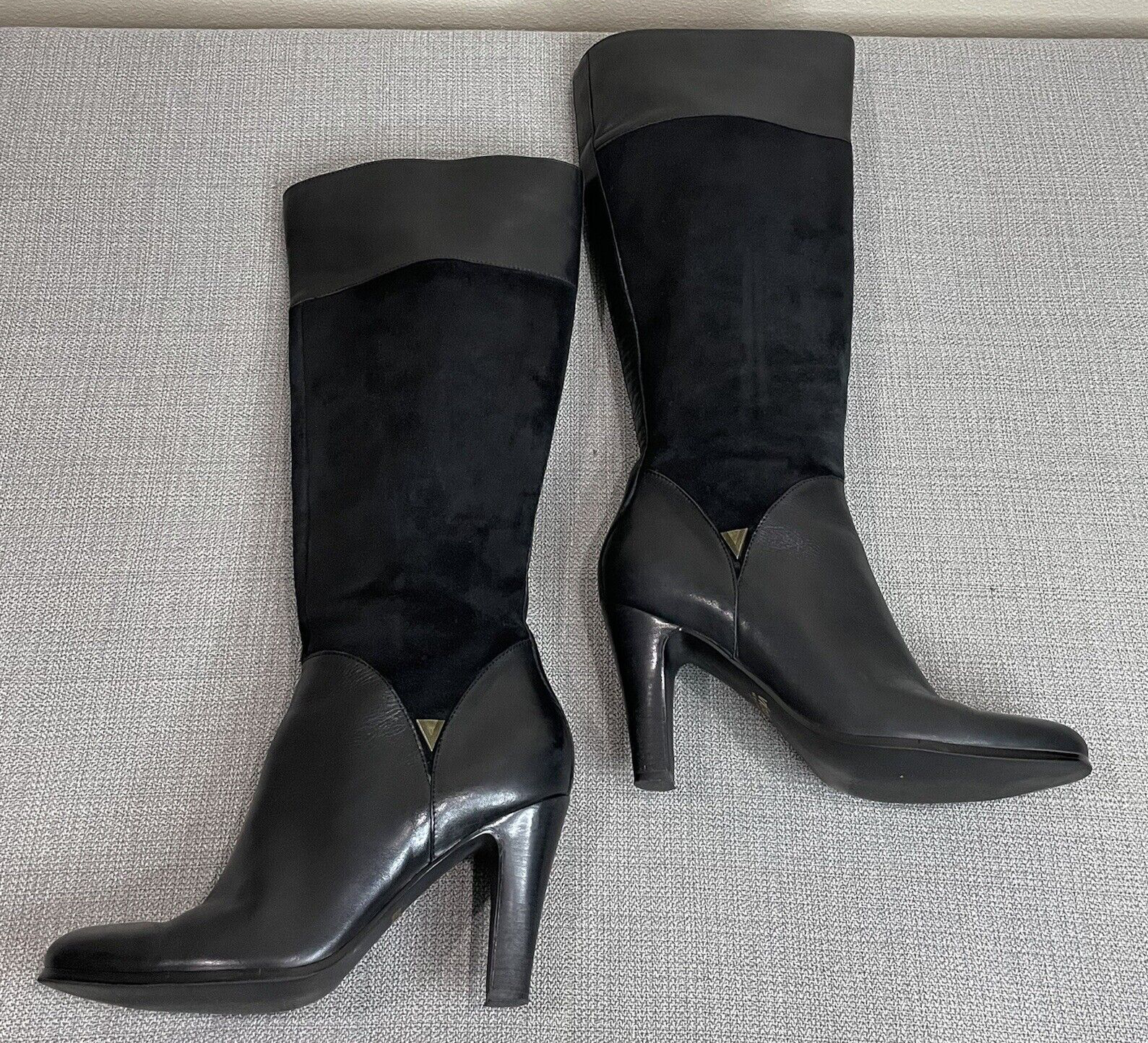 Victor Alfaro "Cassidy" Women's (Size 6.5) Tall Leather Suede High Heel Boots