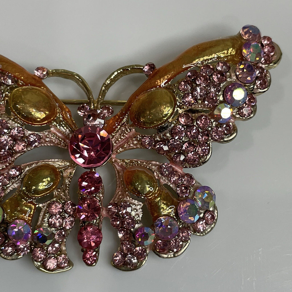 Women's Fashion Jewelry - Pins & Brooches - Pink Sparkle Butterfly