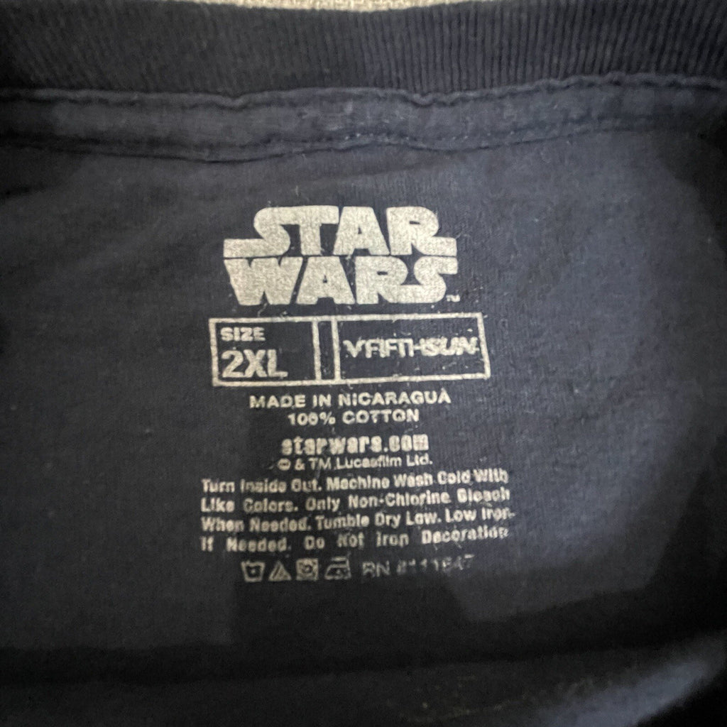 Star Wars Men's Size 2XL Blue Graphic Battle Ship Short Sleeve T-shirt