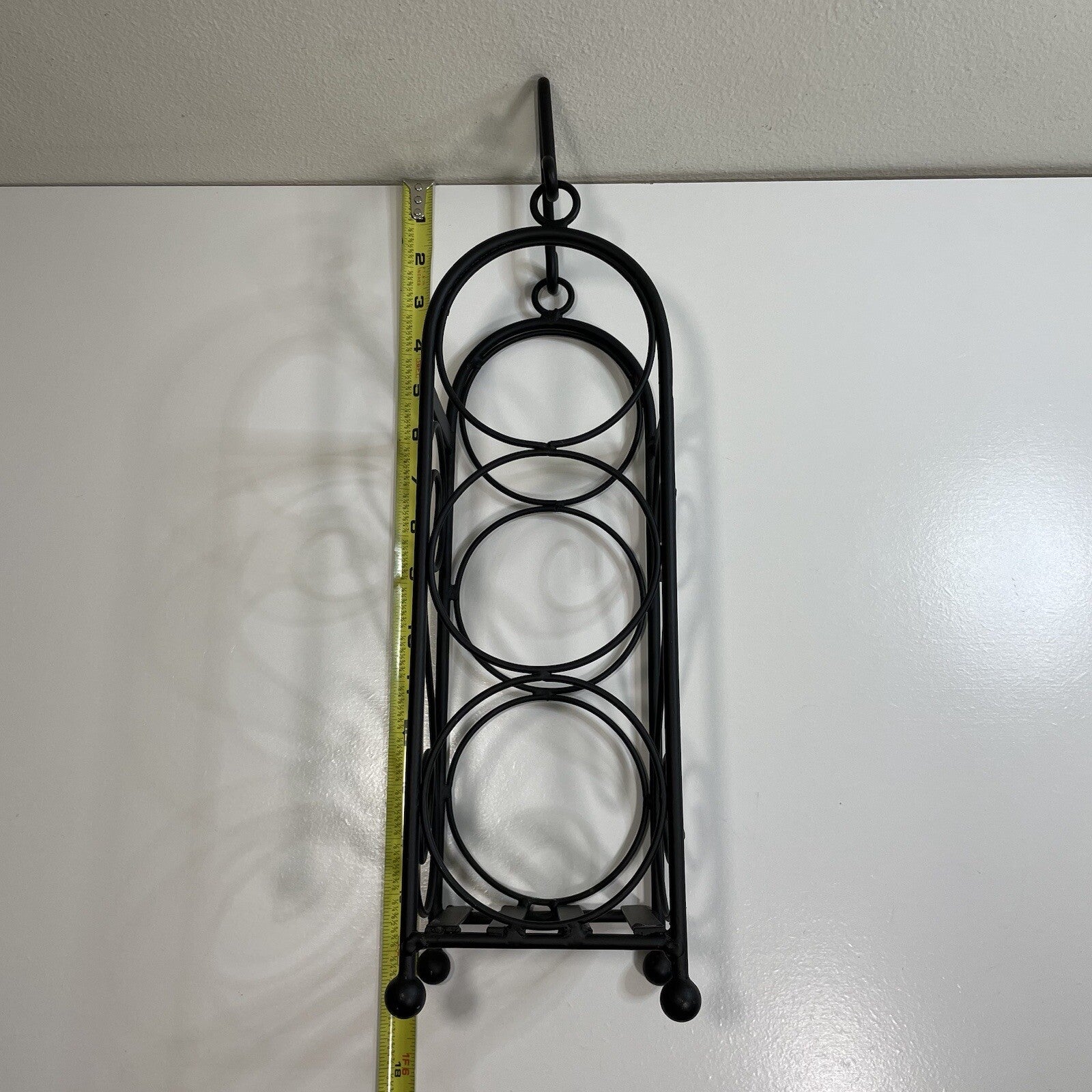 Decorative Black Metal/Iron Wine Rack / Bottle Holder (Holds 3 Bottles)