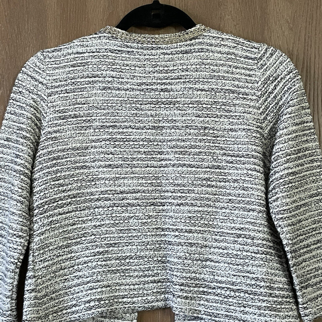 Jennifer Lopez Women’s Size XS Ivory Knit Sweater/Jacket with Chain Link Detail