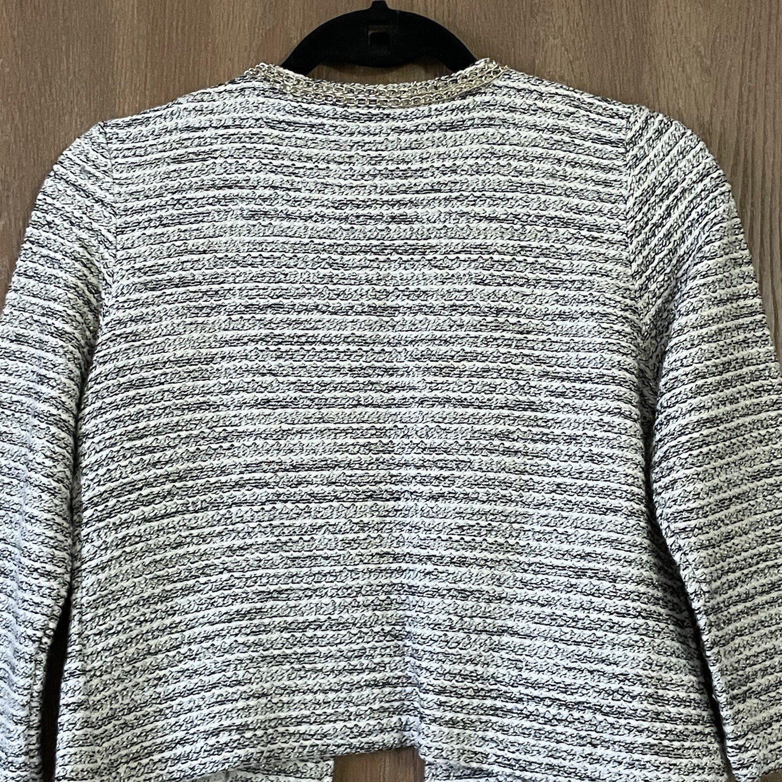 Jennifer Lopez Women’s Size XS Ivory Knit Sweater/Jacket with Chain Link Detail