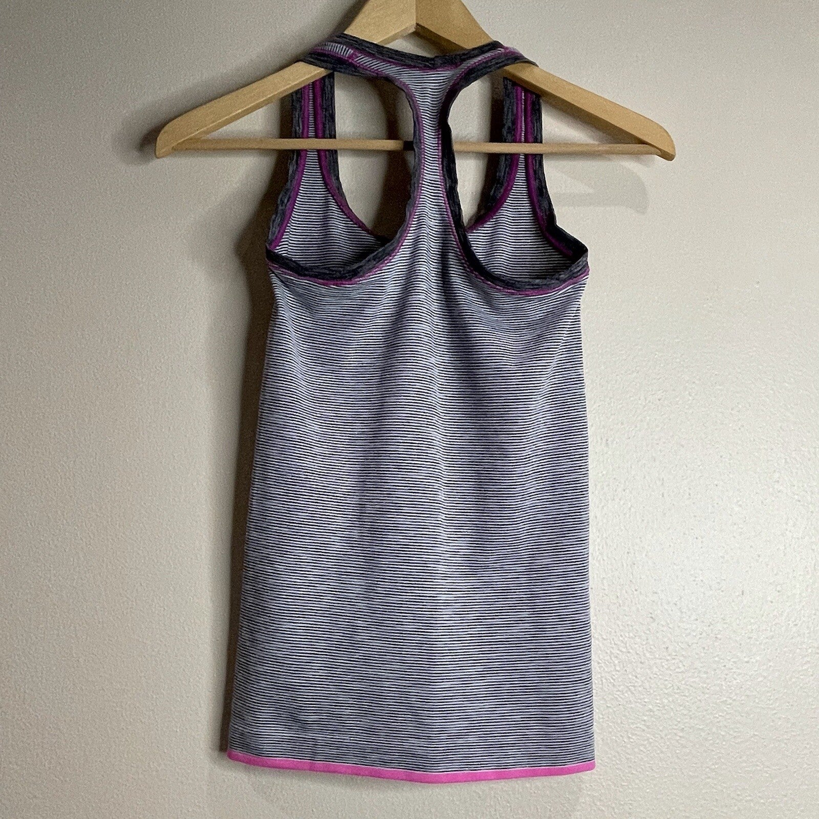 Victoria Secret Sport Women's Size XS Pink Gray Striped Athletic Tank Top