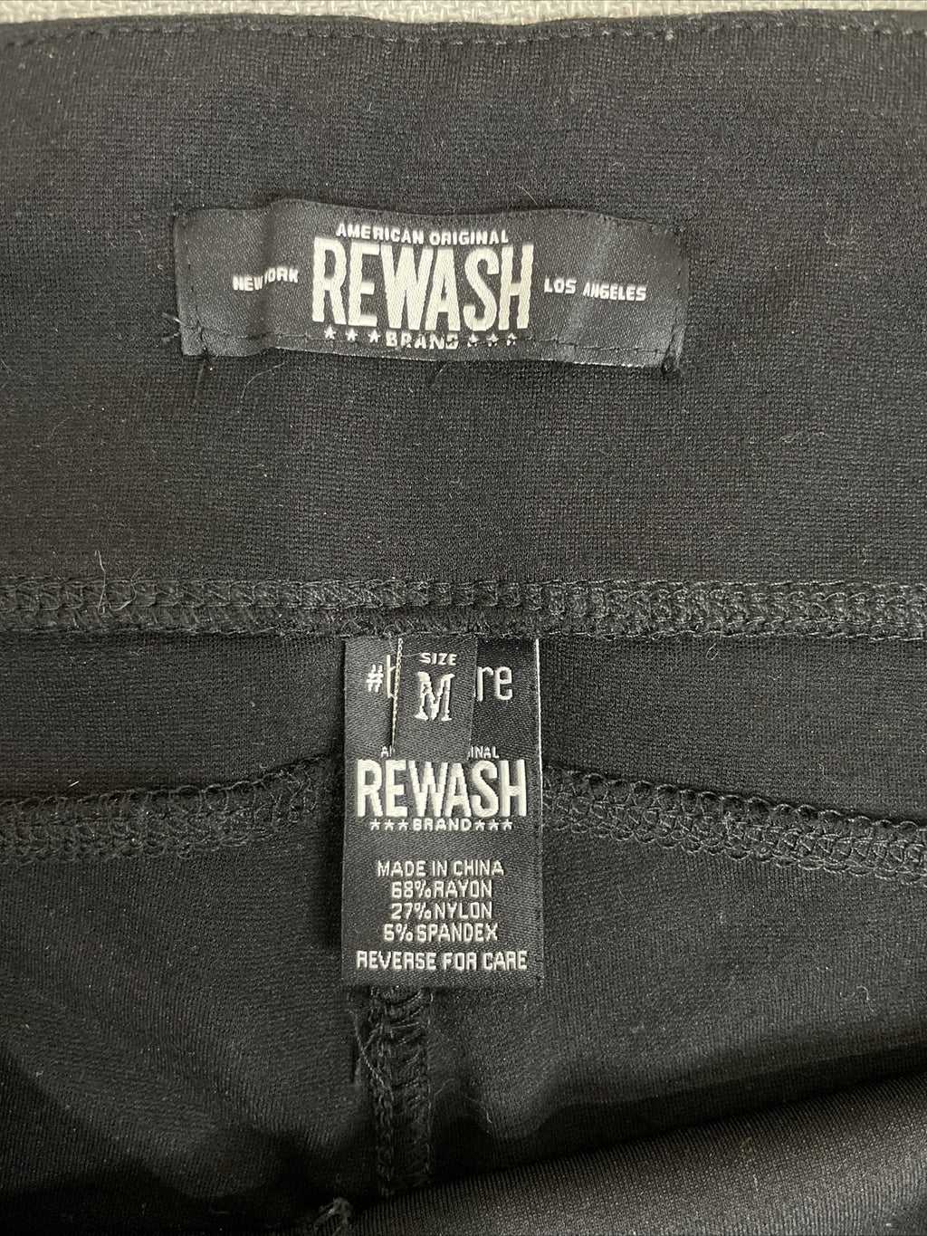 American Original Rewash Brand Women’s Pull-On Black Cropped Leggings Size M