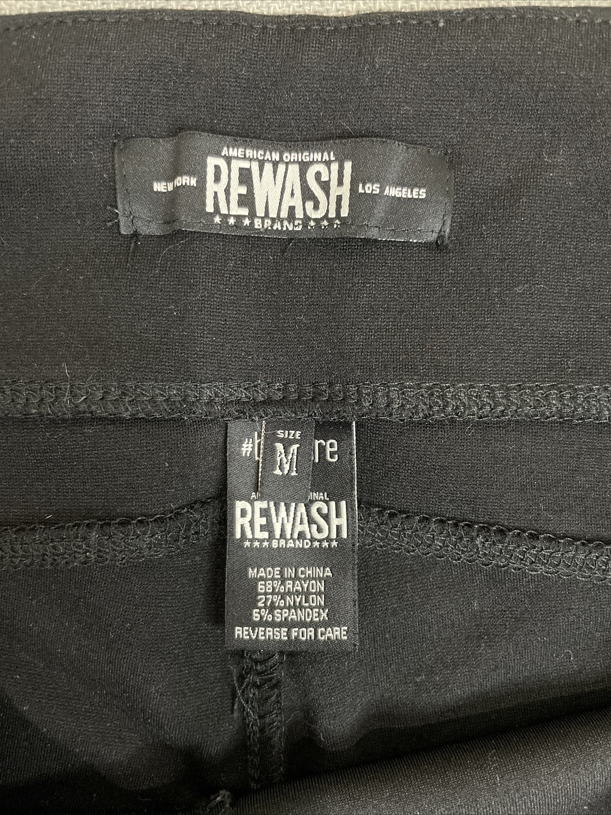 American Original Rewash Brand Women’s Pull-On Black Cropped Leggings Size M