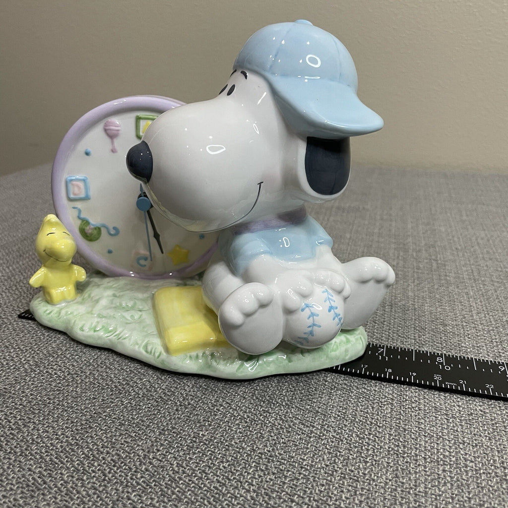 Hallmark Studio B Baby Snoopy Woodstock Baseball Clock Decorative Figurine Decor