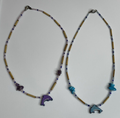 Women's (Girl's) Fashion Jewelry Blue & Purple Dolphin Charm Bead Necklace