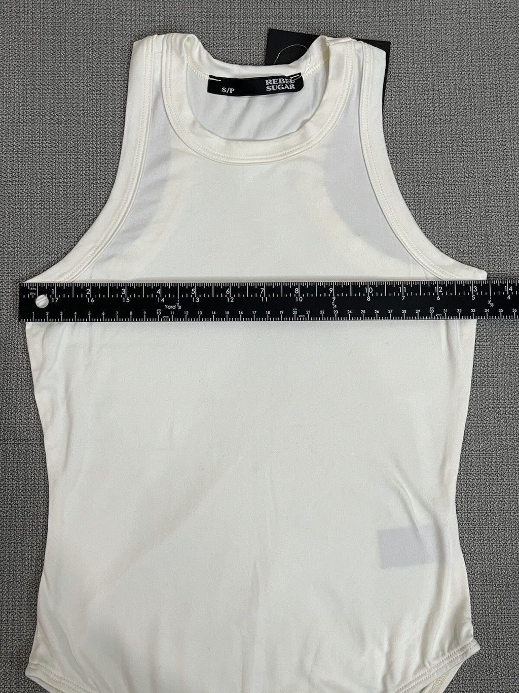 NWT Rebel Sugar Women's Size Small Cream Sleeveless Tank Top BodySuit