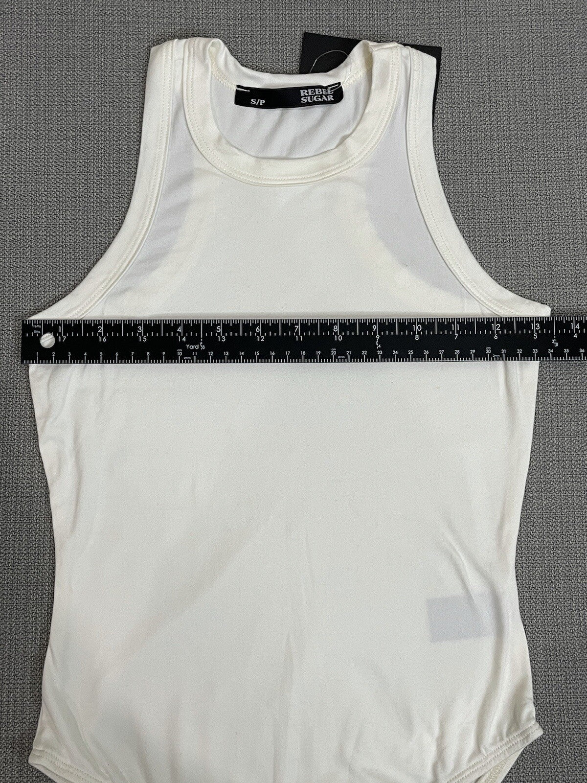 NWT Rebel Sugar Women's Size Small Cream Sleeveless Tank Top BodySuit