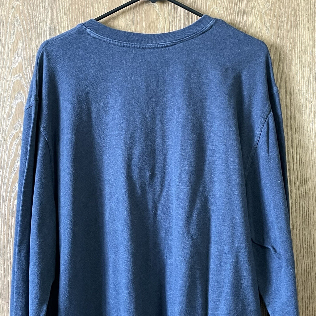 Old Navy Men's Size XX-Large (2XL) Blue Long Sleeve Casual Henley Shirt