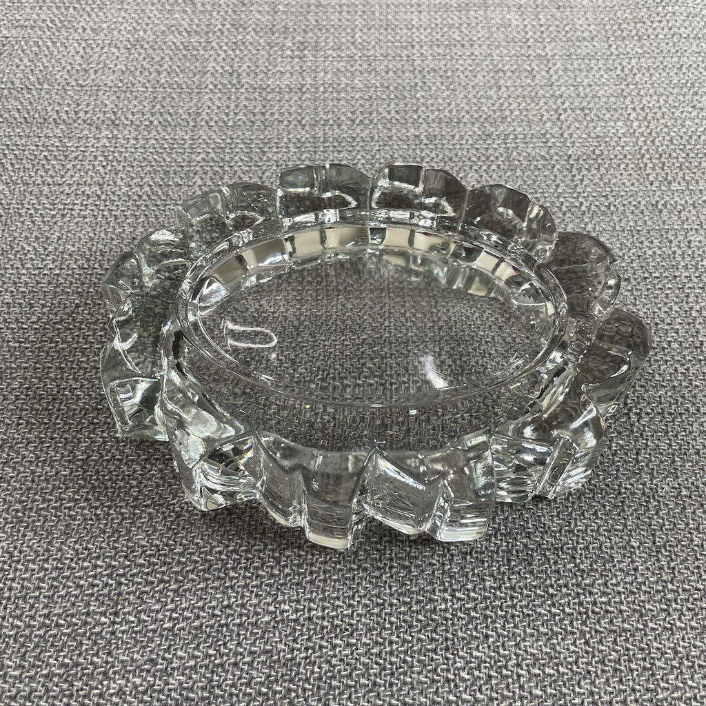 Avon Decorative Clear Carved Glass Oval Shaped Soap Dish