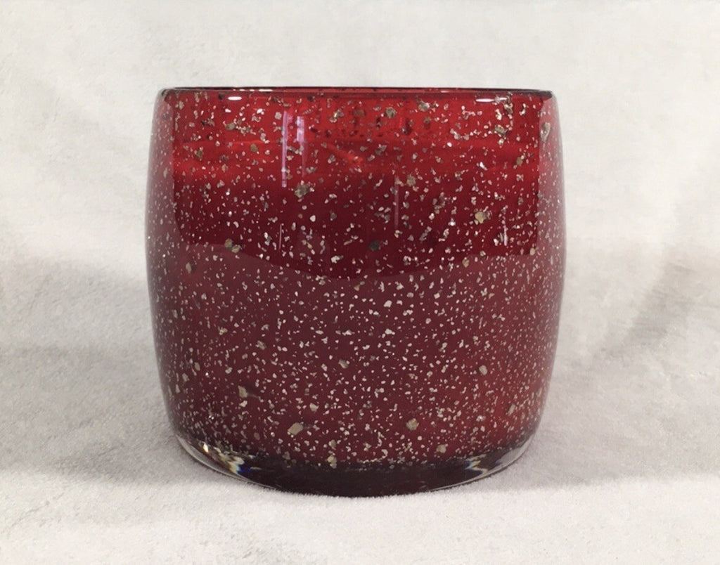 Decorative Candle Art Blown Glass Red with Gold Flecks / Cinnamon Stick