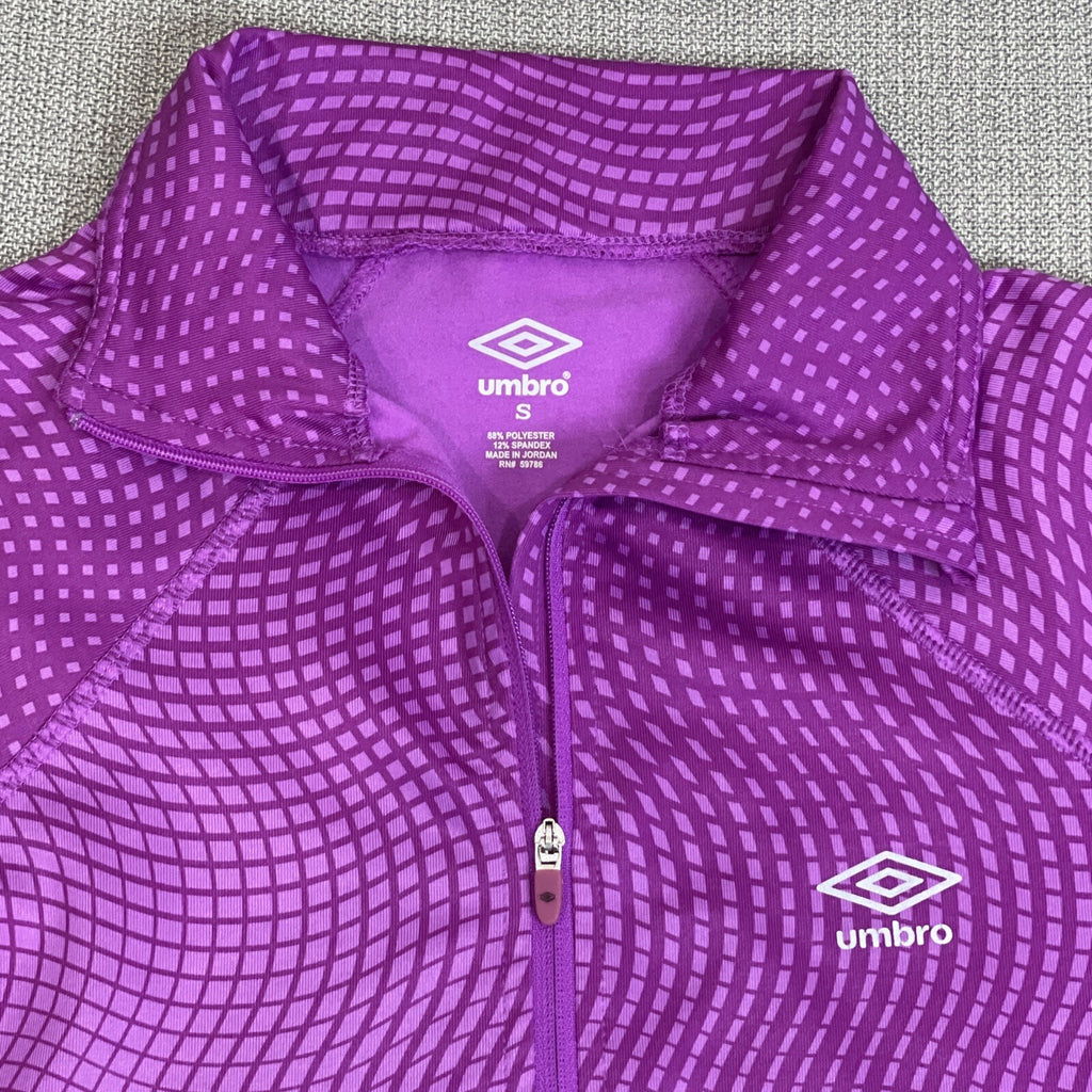 Umbro Women's Size S Purple Long Sleeve Half Zip Athletic Workout Top Pullover11
