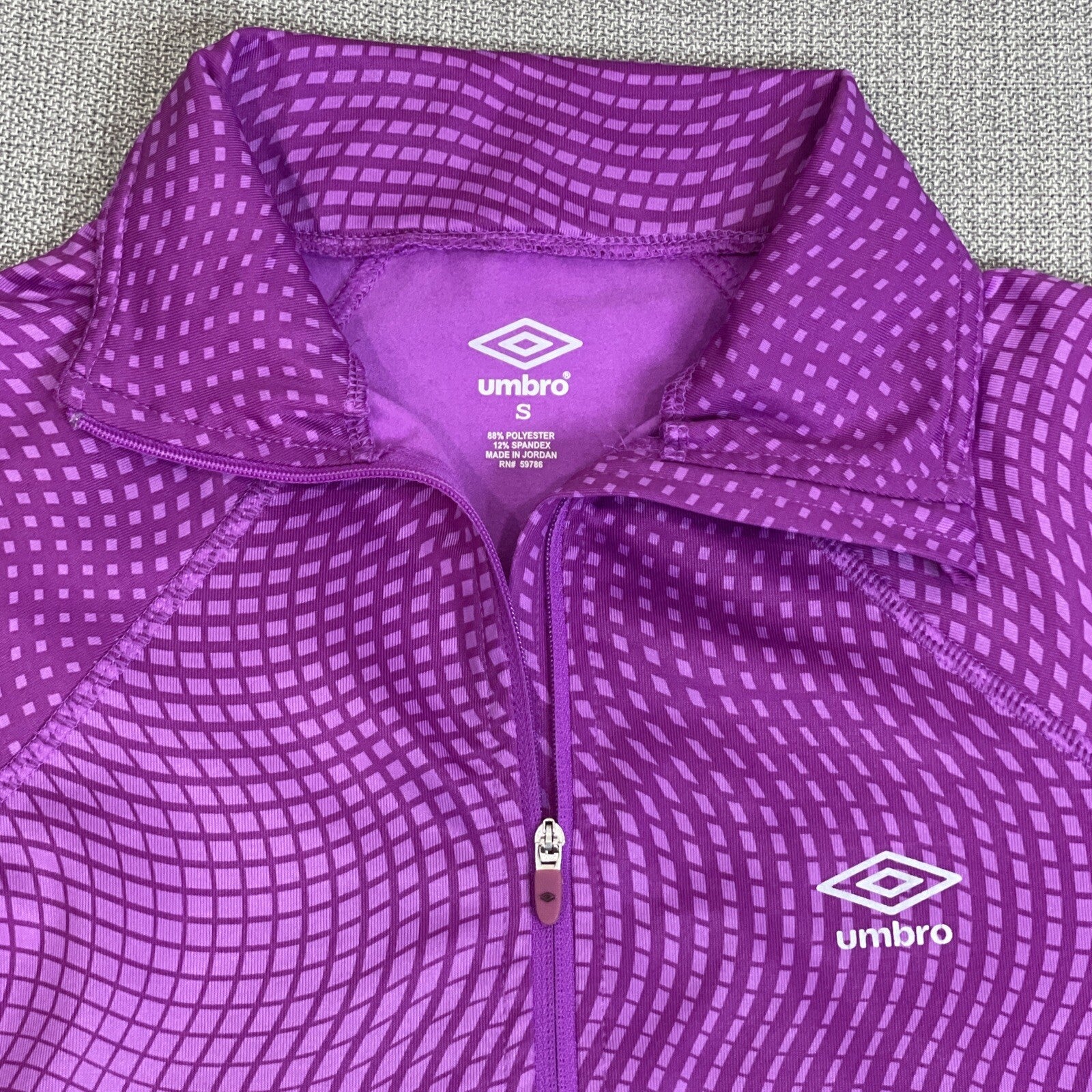 Umbro Women's Size S Purple Long Sleeve Half Zip Athletic Workout Top Pullover11
