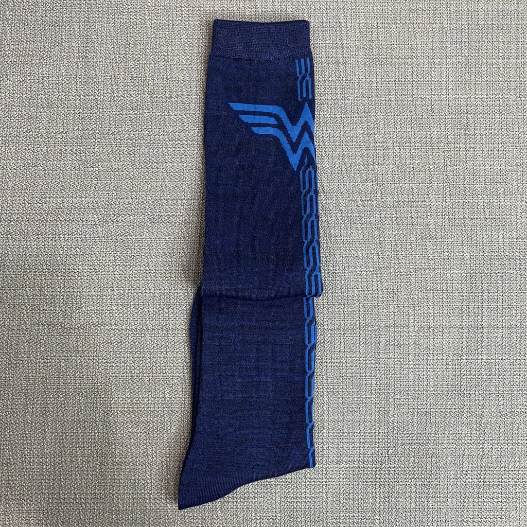 NWT Bioworld Wonder Woman Blue Logo Thigh High Novelty Socks Shoe Sizes 5-103