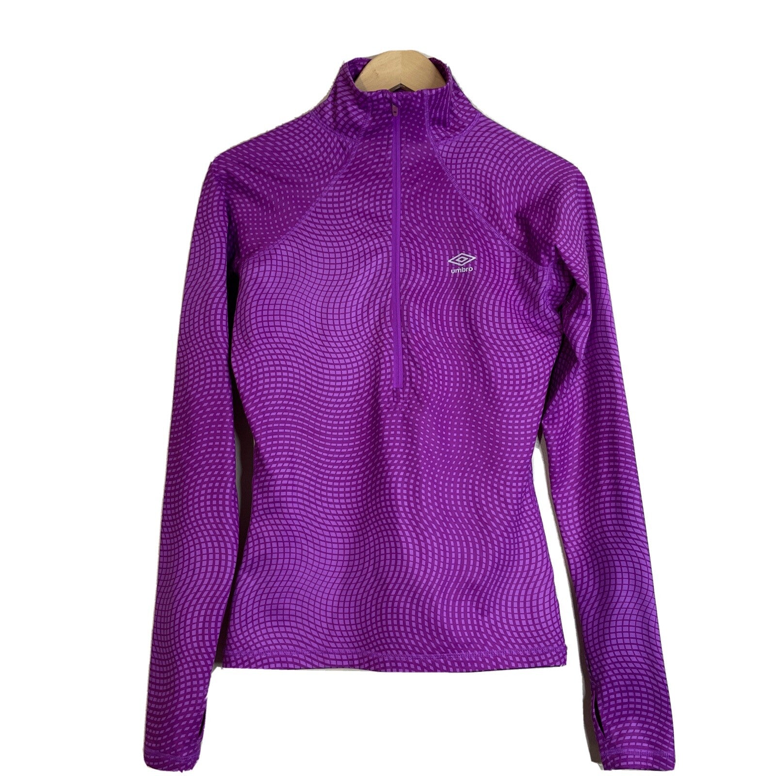 Umbro Women's Size S Purple Long Sleeve Half Zip Athletic Workout Top Pullover0