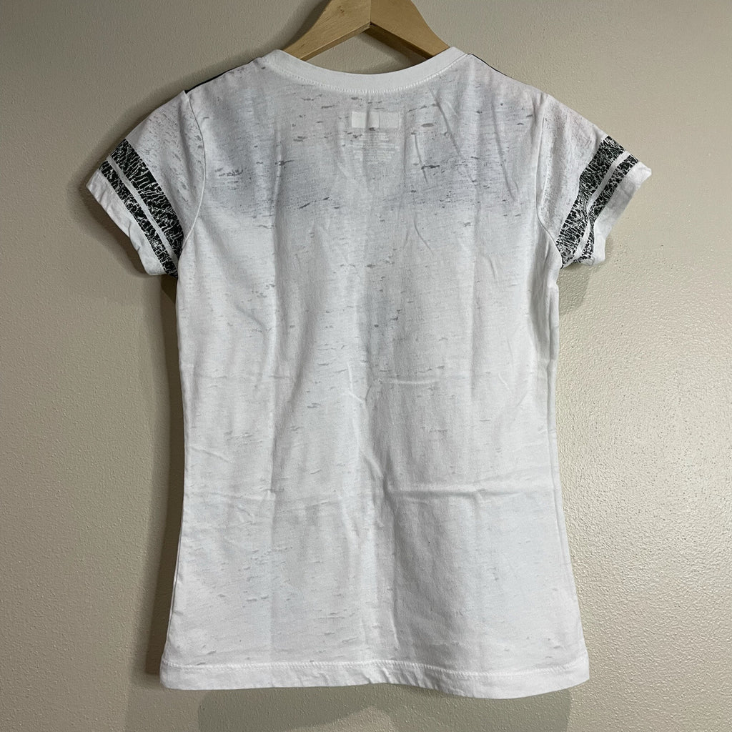 NFL Team Apparel Women's White Green Gold Packers Football Short Sleeve T-Shirt2