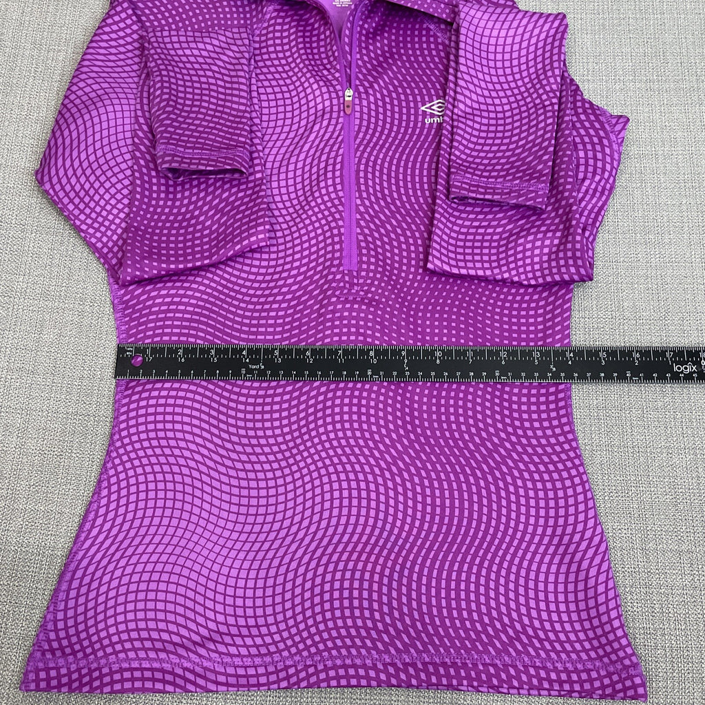 Umbro Women's Size S Purple Long Sleeve Half Zip Athletic Workout Top Pullover9