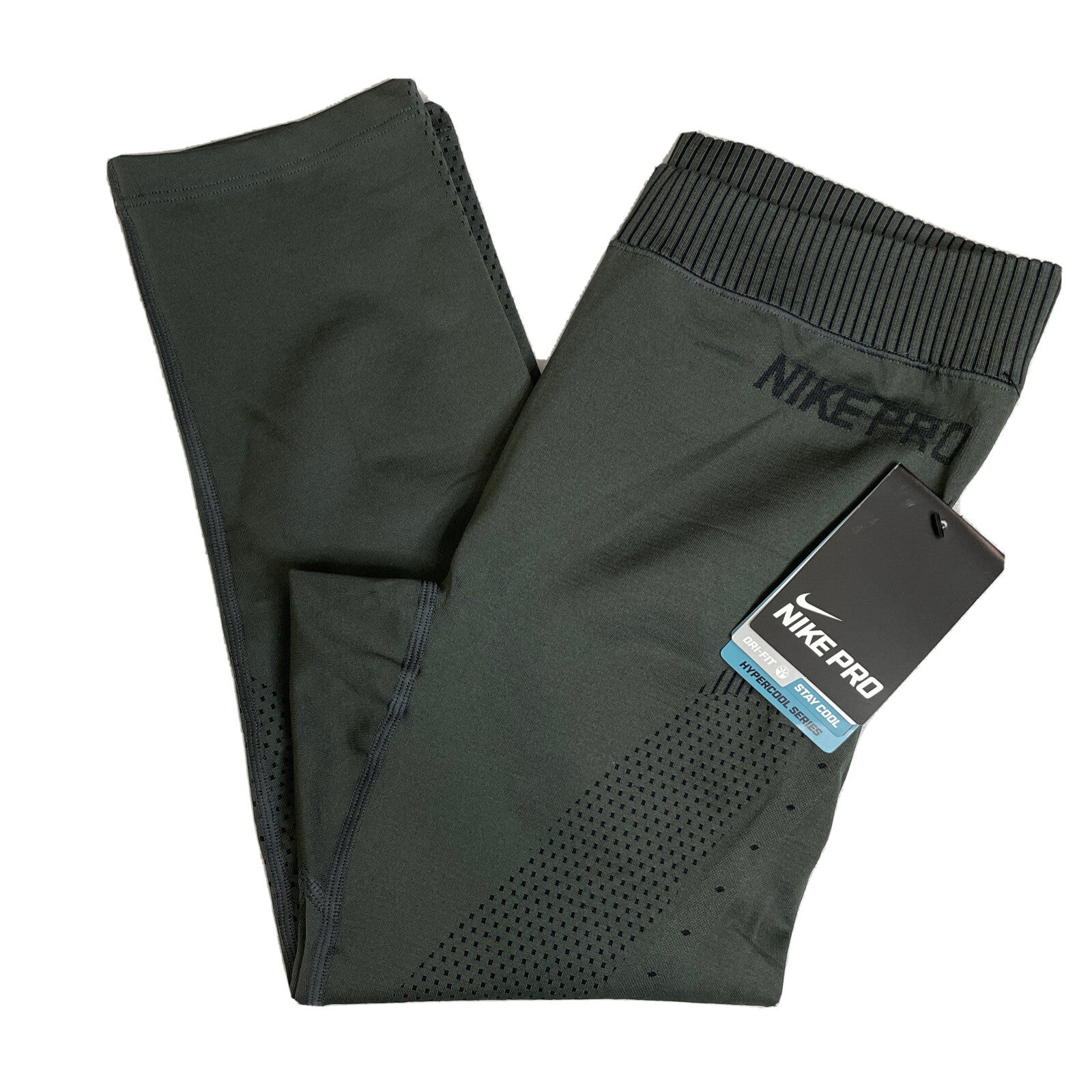 NIKE PRO Dri-Fit Hypercool Women’s Army Green Capri Legging Size Small2