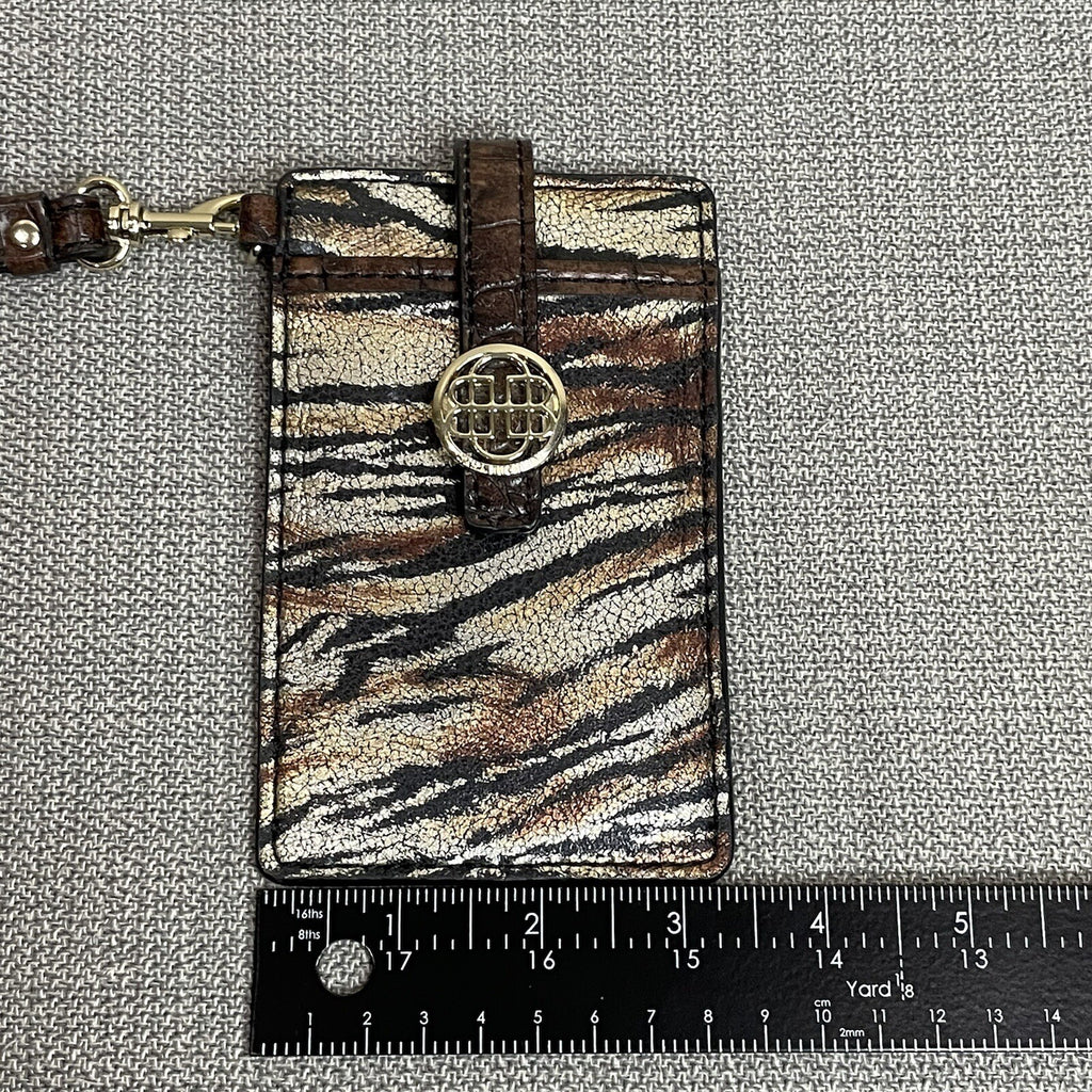 Dana Buchman Woman's Tiger Gold ID Card Case Holder Wristlet11