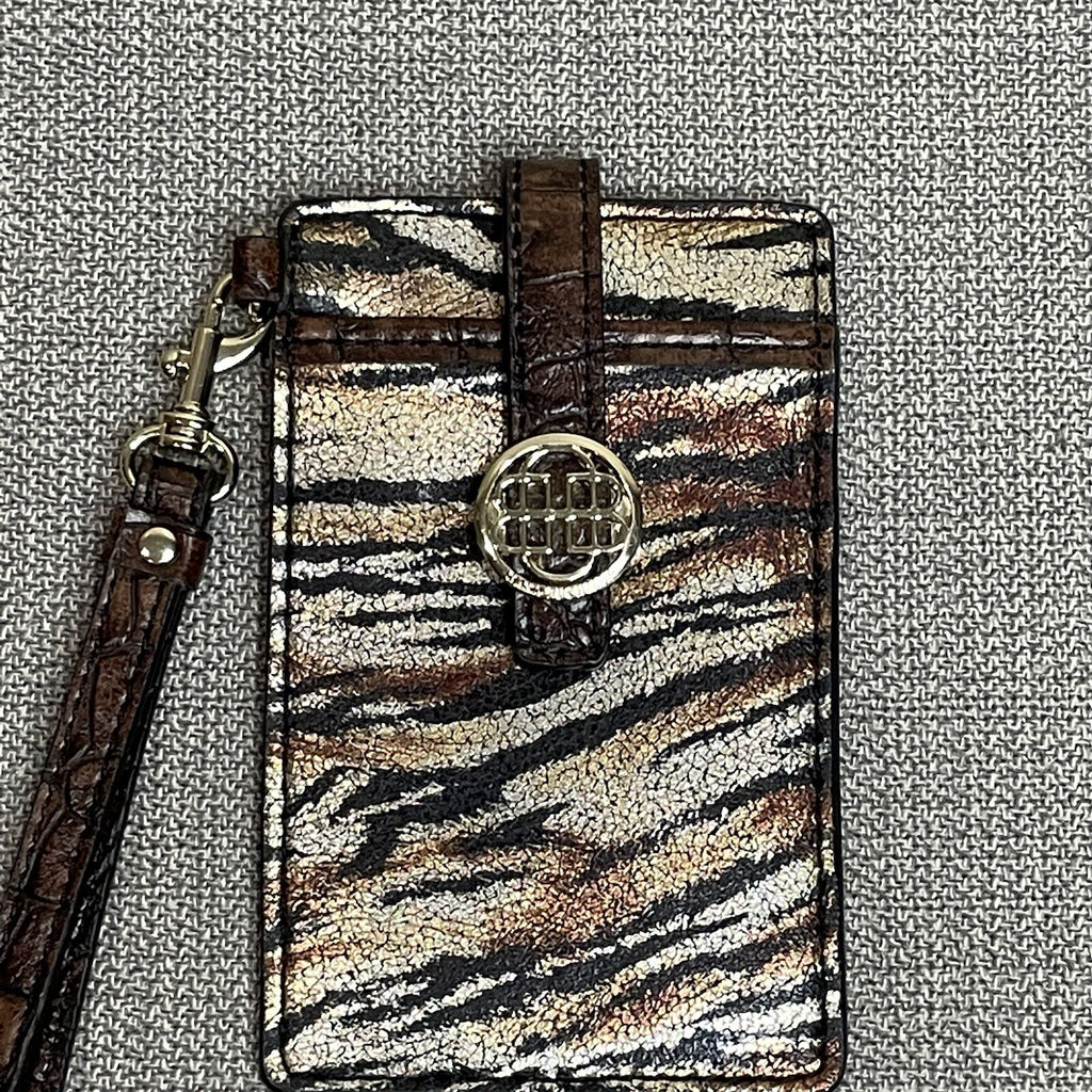 Dana Buchman Woman's Tiger Gold ID Card Case Holder Wristlet1