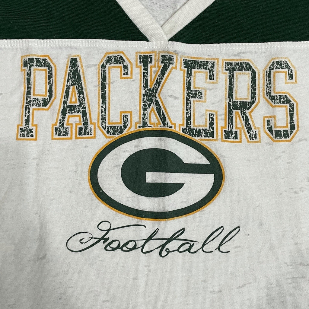 NFL Team Apparel Women's White Green Gold Packers Football Short Sleeve T-Shirt6