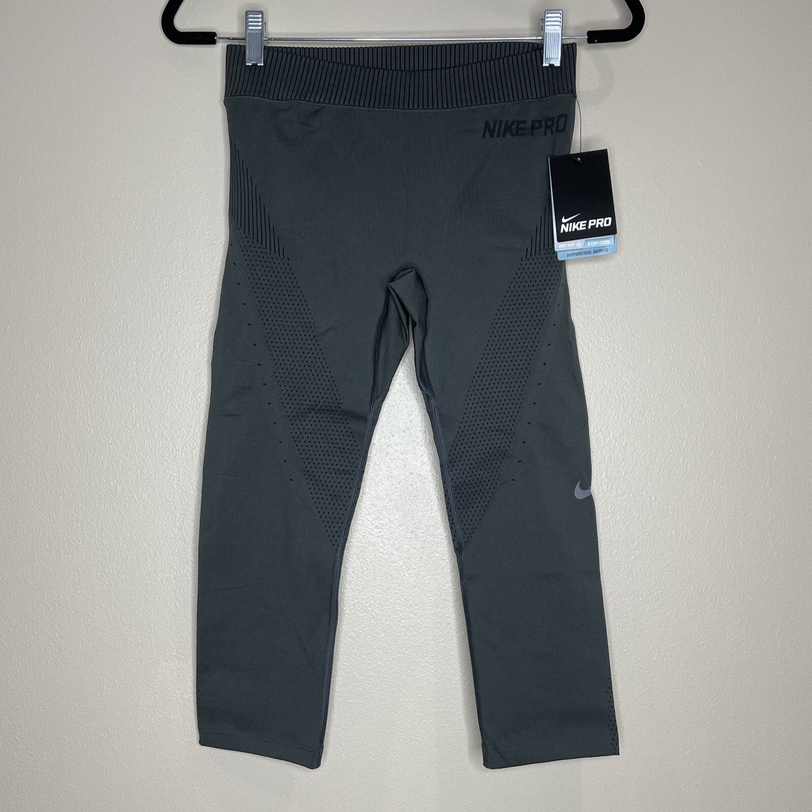 NIKE PRO Dri-Fit Hypercool Women’s Army Green Capri Legging Size Small0